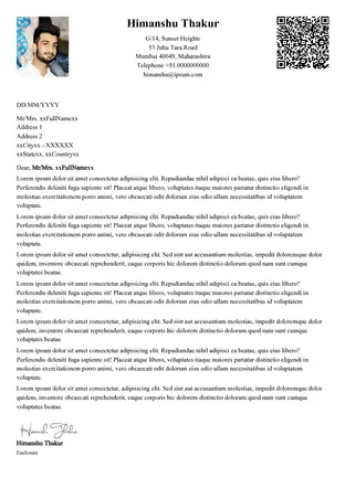 Traditional Light Cover Letter Templates